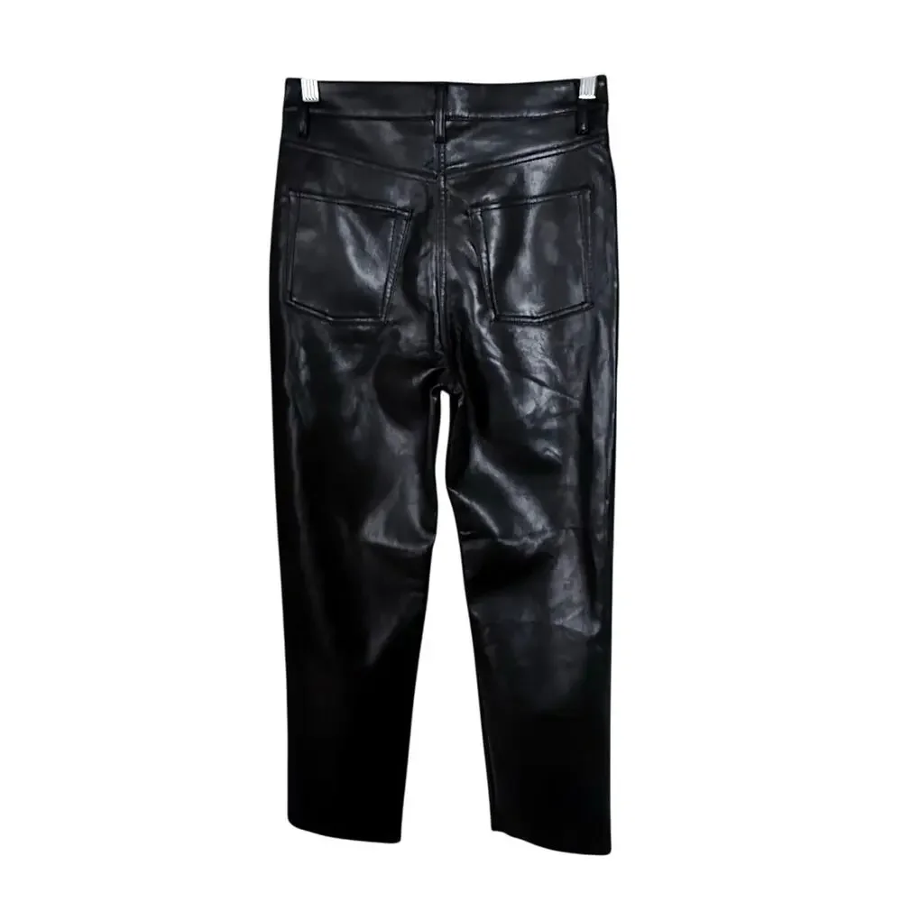 NWT Aritzia Wilfred The Melina Faux Leather Pants Vegan Black Size 2 - Picture 4 of 8